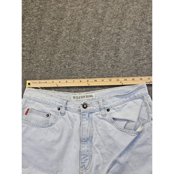 VINTAGE Bugle Boy Shorts Mens 34 Blue Light Wash Denim Dad Jorts - Picture 7 of 9